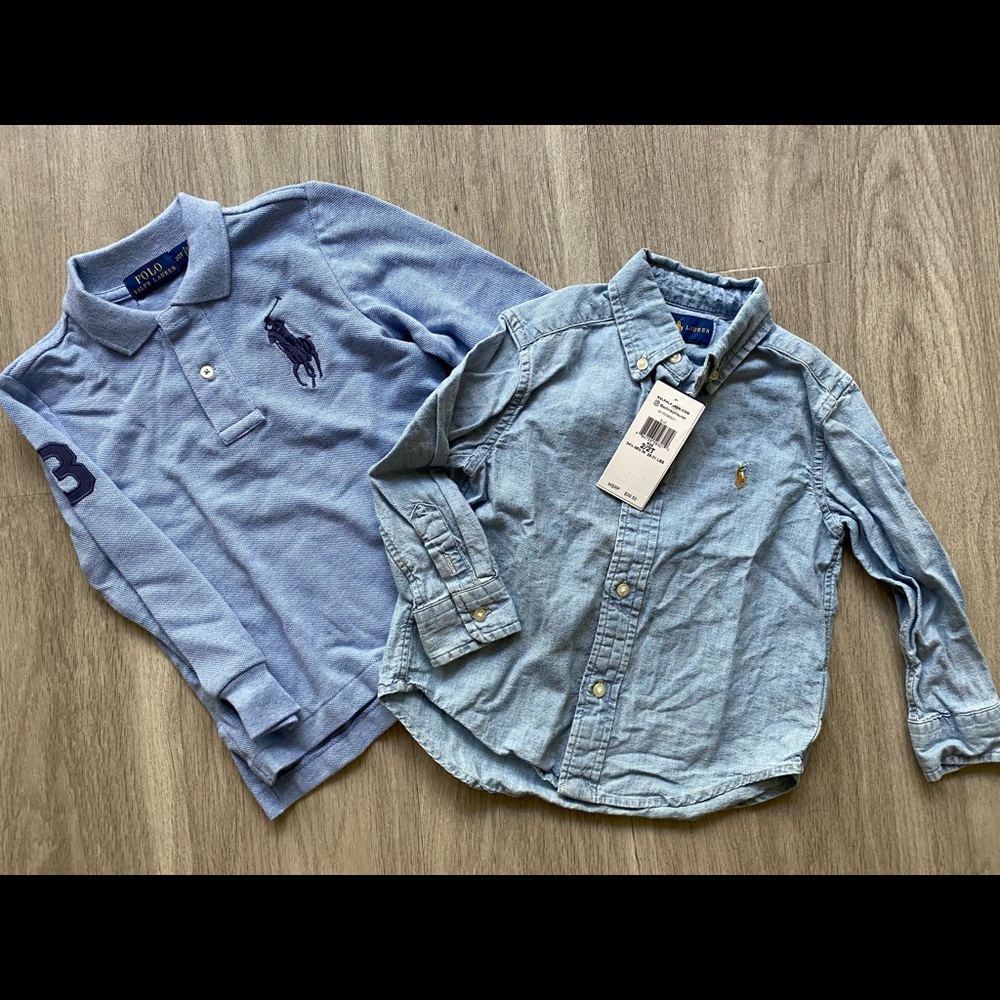 Ralph Lauren Toddler Boy 2T set of 2 shirts Cotton